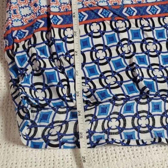 Grand & Greene Boho Aztec Multicolored Long Sleeve Tied Neck line Sz. XL Tunic - Picture 5 of 6